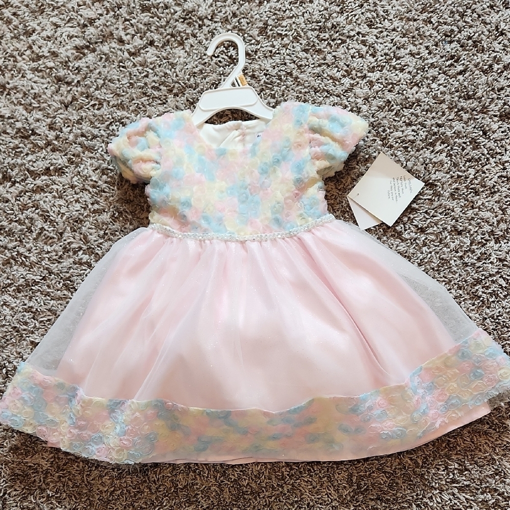 Blueberi Boulevard Pink Glitter Dress Size 3t NWT easter Dreaa